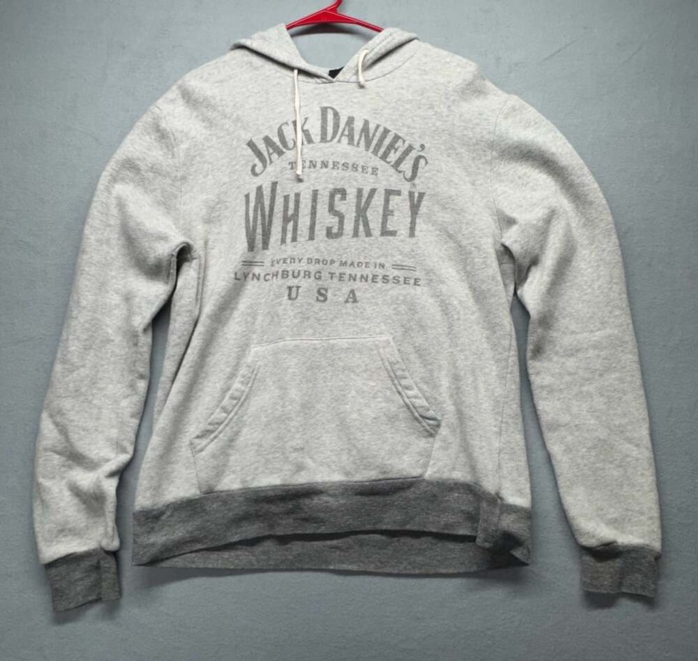 Jack Daniel's Tennessee Whiskey Gray Pullover Hoodie Sweatshirt XL